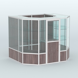 Павильон из профиля пристенный №7б (4,32 кв. м), Ясень Анкор темный