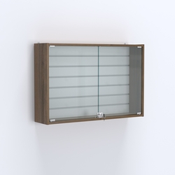 Витрина настенная №203-1Б широкая, Орех