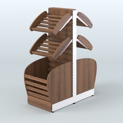 Низкий островной стеллаж малый для хлеба и выпечки СХОН-07, Орех