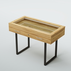 Витрина для музеев "Коллекция" №20-П с подсветкой, Дуб Золотистый