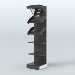 Стеллаж для хлеба и выпечки с полками - корзинами и фризом Феникс №15Ф, Черный