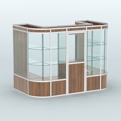 Павильон из профиля пристенный №4а (4,05 кв. м), Орех