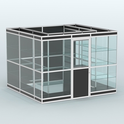 Павильон из профиля пристенный №9в (6,75 кв. м), Черный