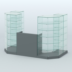 Торговый стеклянный павильон Абсолют №8а (закрытый) (3 кв.м), Темно-Серый