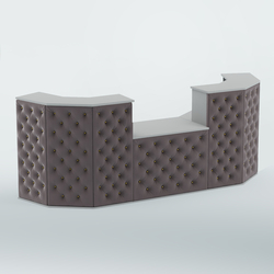 Ресепшен со столом БАРХАТ СЕРЫЙ ПЕРЛАМУТР №3 (карета золото), Серый + 16 Grey