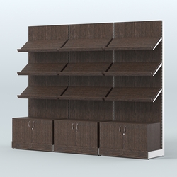 Стеллаж для хлеба и выпечки трехсекционный Феникс №1, Дуб Венге