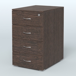 Тумба приставная для компактных столов 4 ящика с замком Тарли, Дуб Венге