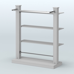 Островная система с перфорацией и тремя полками из ДСП №11, Серый