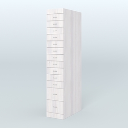 Рецептурный шкаф для аптек METACASE №1 глубиной 800 мм (13 ящиков), Ясень Анкор светлый