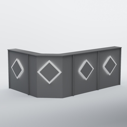 Ресепшен угловой большой РОМБ №4, Темно-Серый