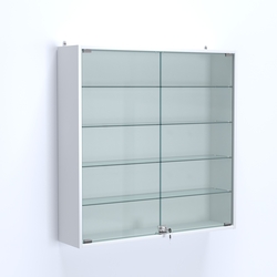 Витрина настенная №204-1А с узкими прозрачными полками, Белый