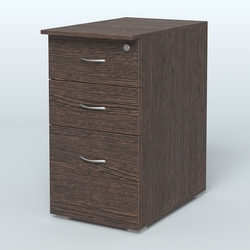 Тумба приставная (3 ящика) КР-КМ37, цвет дуб молочный, Дуб Венге