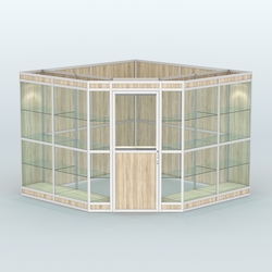 Павильон из профиля угловой №8в (9 кв.м), Дуб Сонома