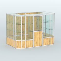 Павильон из профиля пристенный №10б (4,05 кв.м), Дуб Золотистый