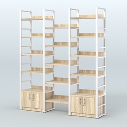 Комбо стеллажей с полками STRONG - АЛЬФА №1 (1960 мм), Дуб Сонома + Белый