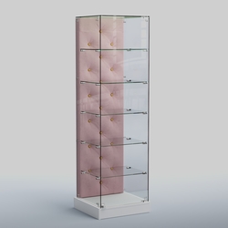 Низкая стеклянная витрина КАПИТОНЕ №501-ХП, Белый + 14 Flamingo