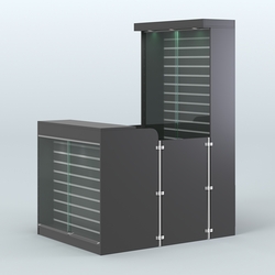 Мини павильон для торговли с большой застекленной эко-панелью СЛОТ №9 (2 кв.м), Черный