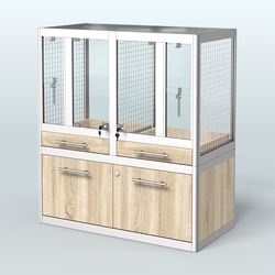 Витрина низкая для продажи птиц в зоомагазин серии ЖАКО-01, Дуб сонома