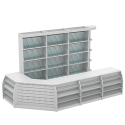 Комплект кассовой зоны со стеллажами под конфеты и орехи большой №3, Серый