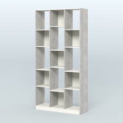 Стеллаж из ДСП серии ЛОФТ №10-1 (зеркальное отражение - Z), Метрополитан Грей + Белый