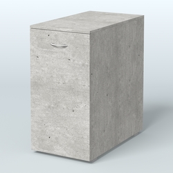 Тумба с выкатной секцией Деко, цвет белый, Метрополитан Грей