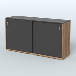 Тумба-купе объединяющая Некста, Орех + Черный