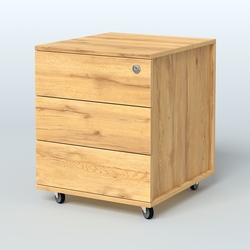 Тумба мобильная Киви, цвет белый, Дуб Золотистый