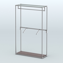 Торговая система ХРОМ без ДСП 1200 мм с поручнями №2, Ясень Анкор темный