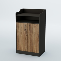 Стойка официанта "Бармен" №4, Черный + Дуб Канзас Коричневый