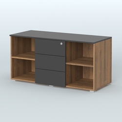 Тумба сервисная Некста, цвет вяз + белый, Орех + Черный