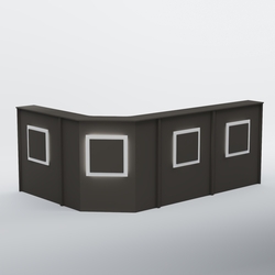 Ресепшен угловой большой КВАДРАТ №4, Крем Вайс