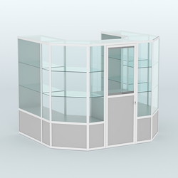 Павильон из профиля пристенный №3в ( 4,32 кв. м), Серый