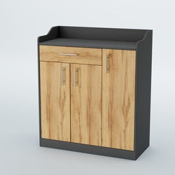 Стойка официанта "Бармен" №7, Темно-Серый  + Дуб Золотистый