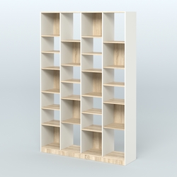 Стеллаж из ДСП серии ЛОФТ №11-2 с полками ДСП, Белый + Дуб Сонома