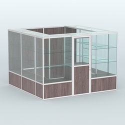 Павильон из профиля пристенный №9б (6,75 кв. м), Ясень Анкор темный