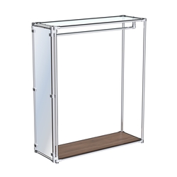 Хромированное вешало с зеркальным торцом ZTD-10 №1-1 с полкой стекло 6 мм, Орех