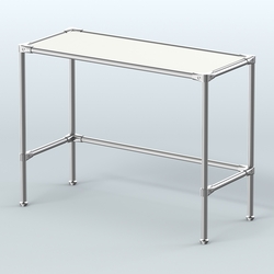 Стол большой D-43 с полкой ДСП 16мм, Белый