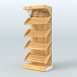 Стеллаж для хлеба и выпечки с полками - корзинами и фризом Феникс №10Ф, Дуб Золотистый