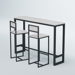 Комплект барный стол "Кофе-брейк" №10 и стулья, Ясень Анкор светлый