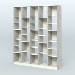 Стеллаж из ДСП серии ЛОФТ №13-2 с полками ДСП, Метрополитан Грей + Белый