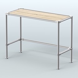 Стол большой D-43 с полкой ДСП 16мм, Дуб сонома