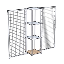 Хромированное вешало ЯЧЕЙКА №2-4 с зеркальными полками 4мм, Дуб Сонома