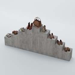 Демо-стенд Ступени-Пирамида №4, Бетон Чикаго светло-серый F186 ST9