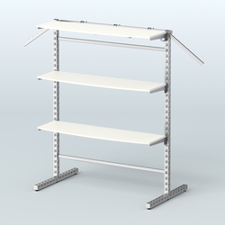 Система ЭЛЕГАНТ островная четырёх-сторонняя с полками ДСП №15г, Белый