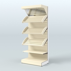 Стеллаж для хлеба и выпечки с полками - корзинами и фризом Феникс №3Ф, Крем Вайс