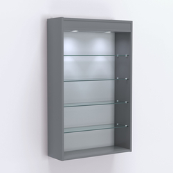 Витрина настенная №202-3Г высокая с верхними светильниками, Темно-Серый