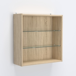 Витрина настенная №201-1Г с двумя полками, Дуб Сонома