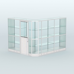 Павильон из профиля угловой №3г (5,5 кв.м), Ясень Анкор светлый