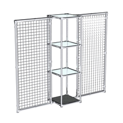 Хромированное вешало ЯЧЕЙКА №2-1 с полками стекло 6мм, Антрацит