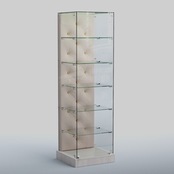 Низкая стеклянная витрина КАПИТОНЕ №501-ХП, Ясень светлый+01 C